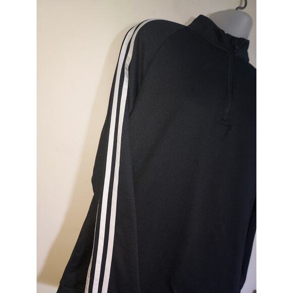 Adidas Men's Pullover Medium 1/4 Zip Waffle Knit Long Sleeve Golf Athletic Black - Picture 3 of 7